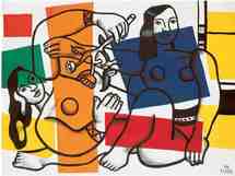 Fernand Léger Deux femmes tenant des fleurs, 1954 Huile sur toile, 97,2 x 129,9 cm Tate, London, acquisition de 1959 © 2008, ProLitteris, Zürich (exposition à la fondation Beyeler, Bâle). Fernand Léger Deux femmes tenant des fleurs, 1954 Huile sur toile, 97,2 x 129,9 cm Tate, London, acquisition de 1959 © 2008, ProLitteris, Zürich (exposition à la fondation Beyeler, Bâle).