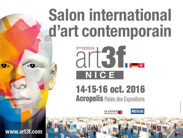 Salon d'art contemporain art3f. Du vendredi 14 octobre 2016 au dimanche 16 octobre 2016 à Nice Acropolis, Palais des expositions