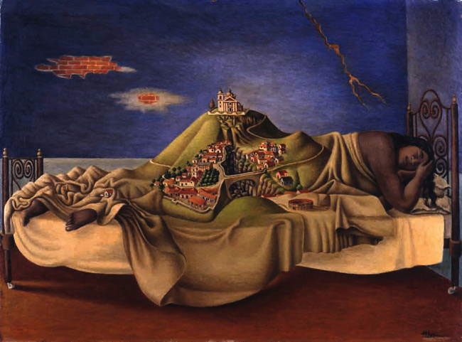Antonio Ruiz «El Corcito» (1892-1967), Le Rêve de la Malinche, 1939, huile sur masonite. Mexico, Galería de Arte Mexicano  Galería de Arte Mexicano ©Photo INBA/Museo Nacional de Arte