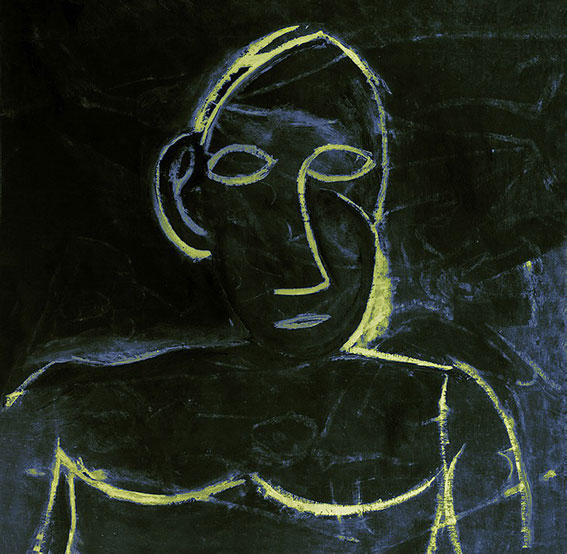 Xavier Lucchesi, Sans titre. D’après Pablo Picasso, Buste (étude pour Les Demoiselles d’Avignon), 1907. 2016 Xavier Lucchesi, Sans titre. D’après Pablo Picasso, Buste (étude pour Les Demoiselles d’Avignon), 1907. 2016