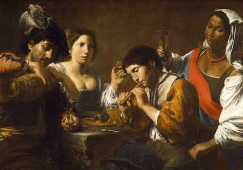 Valentin de Boulogne, Réunion dans un cabaret , © Musée du Louvre, dist. RMN - Grand Palais / Martine Beck-Coppola