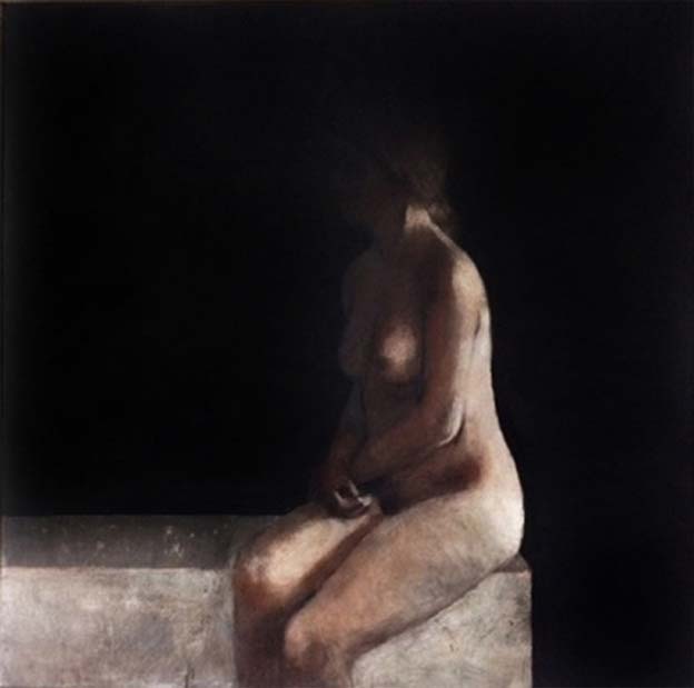 Miguel MACAYA, huile sur bois, 120 x 120 cm