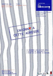 Inconnu à cette adresse, de Kressmann Taylor, à La Maison des Passages, Lyon, les 17, 18 et 31 décembre 2016 Inconnu à cette adresse, de Kressmann Taylor, à La Maison des Passages, Lyon, les 17, 18 et 31 décembre 2016
