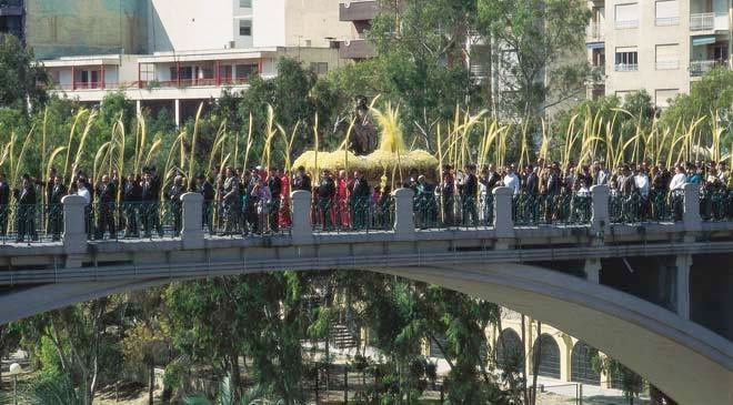 9 avril 2017 - Procession du dimanche des rameaux, Paseo de la Estación Elche-Elx, Elche Alicante, Communauté de Valence