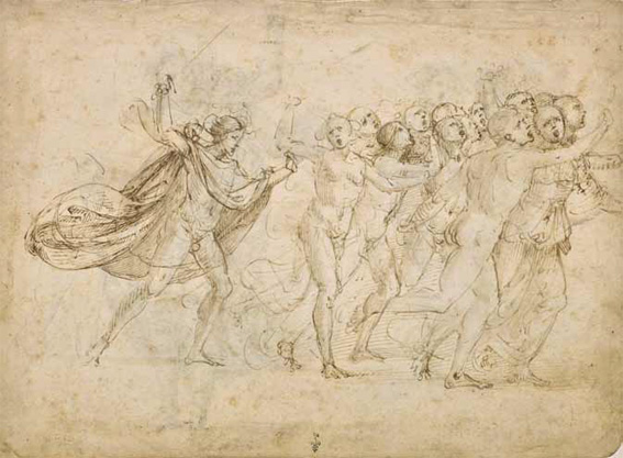 Baccio della Porta, dit Fra Bartolomeo (Florence, 1472 – Florence, 1517) L’Archange saint Michel, muni d’une épée, chasse un groupe de personnages Baccio della Porta, dit Fra Bartolomeo (Florence, 1472 – Florence, 1517) L’Archange saint Michel, muni d’une épée, chasse un groupe de personnages