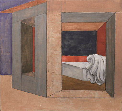 Les chambres secrètes, 03M6P, 2002, gouache et crayon sur bois, 30 x 32,5 cm, collection particulière, Nîmes, photo AC, © Adagp, Paris 2017