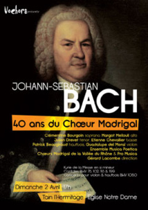 Cantates  et Concerto de J.S. Bach, église de Tain l'Hermitage (26), le 2 avril 2017 à 17 h