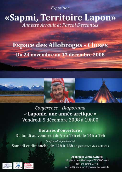 25/11 au 17/12 > "Sapmi, Territoire Lapon", photographies de Annette Arrault et Pascal Descantes. Cluses