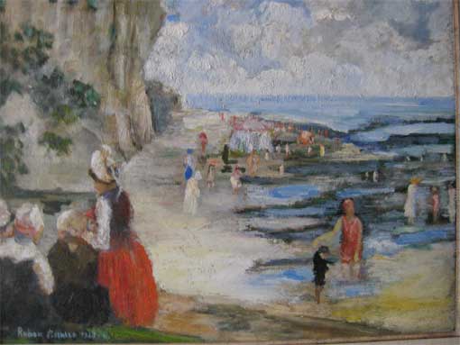 Roboa - la plage, huile sur toile, 45 x 54 cm