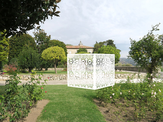 Inauguration de l’œuvre « Observatoire » de Caroline Bouissou, Jardins du Monastère de Cimiez, Nice, le 6 avril 2017