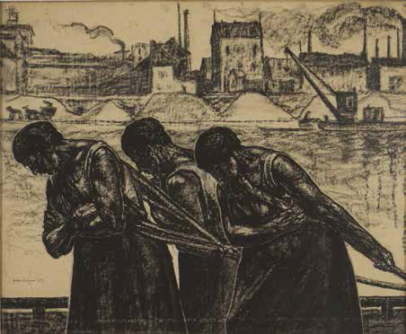 Haleuses, 1912 fusain huilé sur papier, incisions Saint-Émilion, collection particulière