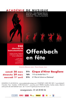 28 mars au 1er avril, Offenbach en fête - Cirque d'Hiver Bouglione à Paris 28 mars au 1er avril, Offenbach en fête - Cirque d'Hiver Bouglione à Paris