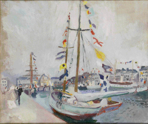 Dufy Raoul. Le Yacht pavoisé au Havre, 1904, huile sur toile. Le Havre, musée Malraux – Photographie Florian Kleinefenn © ADAGP