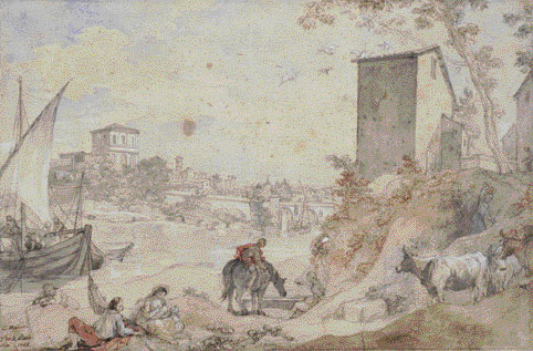 Charles Natoire (1700-1777). Le Ponte rotto Charles Natoire (1700-1777). Le Ponte rotto