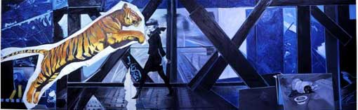 Tigre n°2, 2008, Huile sur toile, 150 x 470 cm ; Adagp Paris 2009 Tigre n°2, 2008, Huile sur toile, 150 x 470 cm ; Adagp Paris 2009