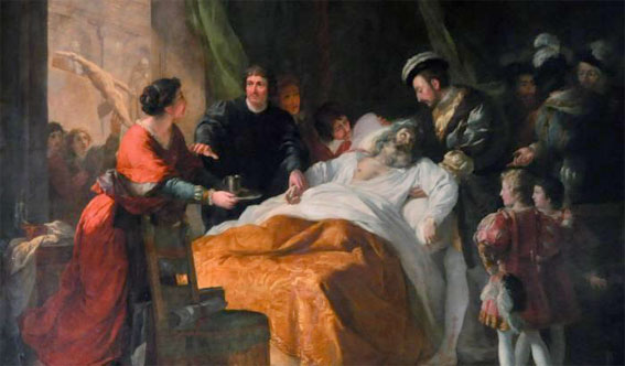 La mort de Léonard de Vinci par François-Guillaume Ménageot 1781 ©Ville d’Amboise La mort de Léonard de Vinci par François-Guillaume Ménageot 1781 ©Ville d’Amboise