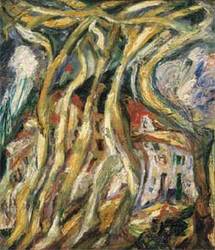 Chaïm Soutine, Les platanes à Céret, Place de la liberté, 1922 Huile sur toile, 72.5 x 63.5 cm, Collection privée © ADAGP, Paris 2009 Chaïm Soutine, Les platanes à Céret, Place de la liberté, 1922 Huile sur toile, 72.5 x 63.5 cm, Collection privée © ADAGP, Paris 2009