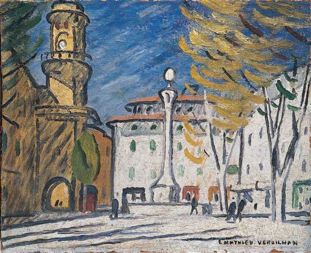 Louis-Mathieu Verdilhan, Place de Hôtel de Ville, Aix-en-Provence, 1908-1912, Huile sur toile, 65 x 85 cm Louis-Mathieu Verdilhan, Place de Hôtel de Ville, Aix-en-Provence, 1908-1912, Huile sur toile, 65 x 85 cm