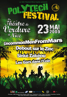 23 mai, 6e Polytech Festival au Théâtre de Verdure de Nice avec UncommonMenFromMars, Debout sur le Zinc, Sinké Zakéou, Les Gars dans le Coin au théâtre de verdure à Nice