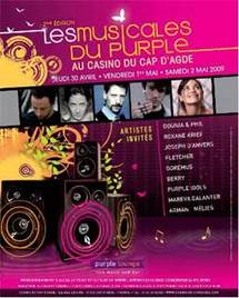 30 avril au 2 mai, Les « Musicales du Purple Lounge » au Casino du Cap d’Agde 30 avril au 2 mai, Les « Musicales du Purple Lounge » au Casino du Cap d’Agde