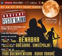 21 au 23 mai, Ardèche festiv'Aluna, 2e édition avec Benabar, Manu, Saule, Sinsemilia, Grégoire, William Baldé, Rokia Traoré, Yuri Buenaventura, London Community Gospel Choir 21 au 23 mai, Ardèche festiv'Aluna, 2e édition avec Benabar, Manu, Saule, Sinsemilia, Grégoire, William Baldé, Rokia Traoré, Yuri Buenaventura, London Community Gospel Choir