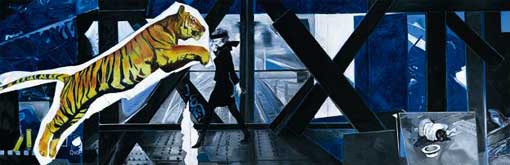 Jacques Monory, Tigre n°2, 2008 Huile sur toile, 150x470cm © ADAGP Paris 2009 Jacques Monory, Tigre n°2, 2008 Huile sur toile, 150x470cm © ADAGP Paris 2009