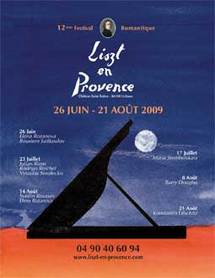 Festival Liszt en Provence au Château Saint Estève d'Uchaux (Vaucluse). Avec Elena Rozanova, Roustem Saïtkoulov, Julian Riem, Rodrigo Reichel, Vytautas Sondeckis, Barry Douglas, Konstantin Lifschitz