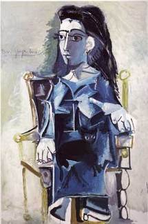 Pablo Picasso, Jacqueline assise dans un fauteuil, 1964 Huile sur toile, 195x130 cm Collection particulière, photo C.Germain-ImageArt / © Succession Picasso 2009 Pablo Picasso, Jacqueline assise dans un fauteuil, 1964 Huile sur toile, 195x130 cm Collection particulière, photo C.Germain-ImageArt / © Succession Picasso 2009