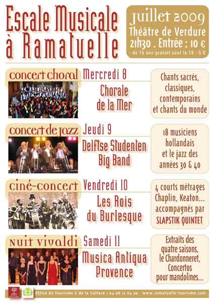 8 au 11 juillet, Escale musicale à Ramatuelle, théâtre de verdure