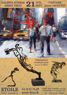 21 juillet au 21 septembre, exposition Vantame & Jenny Jacottet à la Galerie Audras - Arrêt Déco 21 juillet au 21 septembre, exposition Vantame & Jenny Jacottet à la Galerie Audras - Arrêt Déco