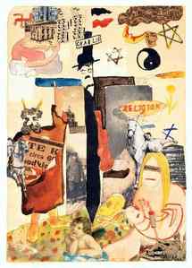 Charlie, Aquarelle et collage sur papier, 1920,. Charlie, Aquarelle et collage sur papier, 1920,.