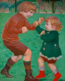 « La boxe » Maurice DENIS - 1918 Huile sur carton – 83,3 x 69 cm