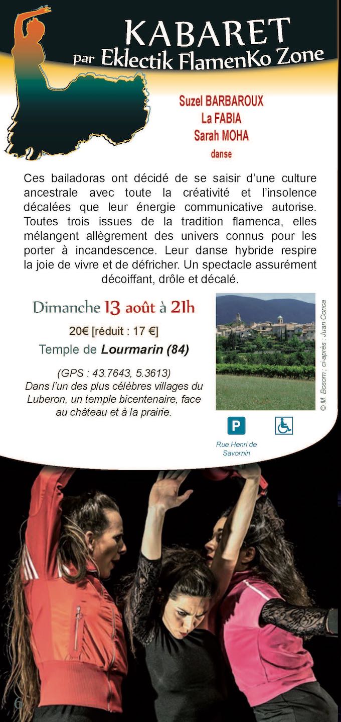 Festival Durance Luberon : Kabaret par Eklectic Flamenko Zone à Lourmain, Vaucluse, le 13 août  2017