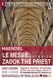 12 décembre, Le Messie (extraits) & Zadok the priest de Haendel, église Ste-Clotilde, Paris