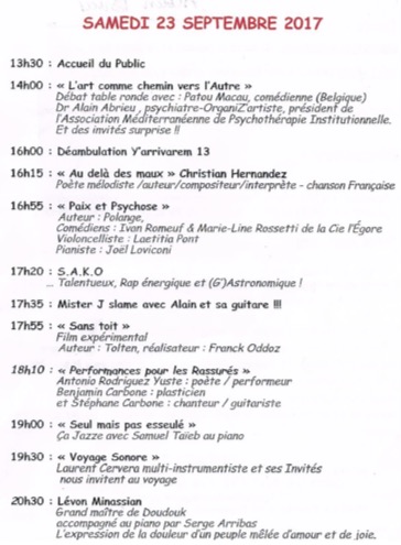 Marseille. Au Toursky « Les Journées Folles » : entre Folie Artistique et Artistique Folie les 22 et 23 septembre 2017 Marseille. Au Toursky « Les Journées Folles » : entre Folie Artistique et Artistique Folie les 22 et 23 septembre 2017