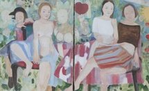 Je suis désolé de la destruction du jardin - Diptyque 2 x 100 x 81 cm Gouache et cire sur papier marouflé sur toile Je suis désolé de la destruction du jardin - Diptyque 2 x 100 x 81 cm Gouache et cire sur papier marouflé sur toile