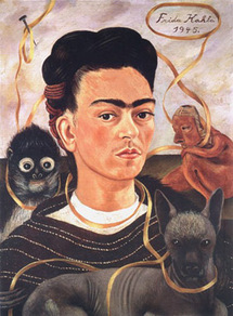 Frida Kahlo - Autorretrato con changuito (Self-Portrait with Small Monkey), 1945. - © Collection Museo Dolores Olmedo, Xochimilco, México