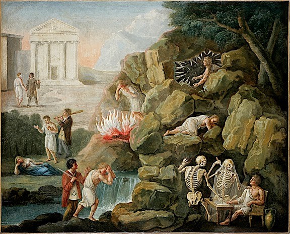 L’initiation maçonnique, huile sur toile, XIXe s. L’initiation maçonnique, huile sur toile, XIXe s.