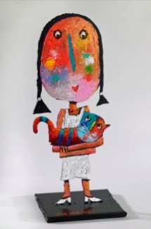 Jehan, Fillette au chaton, sculpture 35 x 14 x 13 cm Jehan, Fillette au chaton, sculpture 35 x 14 x 13 cm