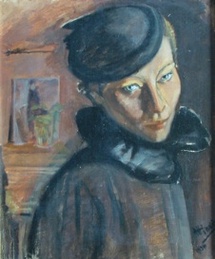 Alexandre Hinkis, Ria au chapeau - 1935 - huile sur toile