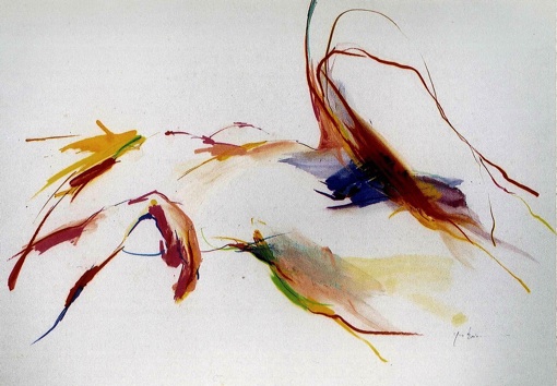 Yves Bosio, nu couché encre sur papier Yves Bosio, nu couché encre sur papier