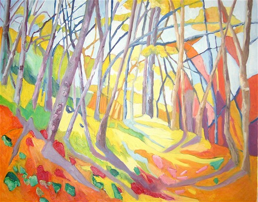 11 mars au 3 avril 2010, Chemins de traverse, peinture d'Isabelle Ardouin à l'Arbresle, Rhône