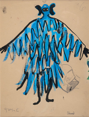 Projet pour un ballet, crayon et gouache, H. 40 x L. 30 cm, circa 1940 Projet pour un ballet, crayon et gouache, H. 40 x L. 30 cm, circa 1940
