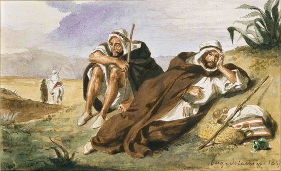 Delacroix, Les Arabes d'Oran 11,5x19cm 1837