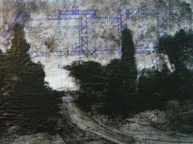 François Burland. Série Paysages Incertains, 2009 Huile sur papier calque