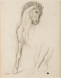 Edgar Degas, Cheval étude pour Alexandre et Bucéphale, 1859-1861, crayon noir. Collection SENN. Musée Malraux, ville du Havre-© Florian Kleinefenn Edgar Degas, Cheval étude pour Alexandre et Bucéphale, 1859-1861, crayon noir. Collection SENN. Musée Malraux, ville du Havre-© Florian Kleinefenn