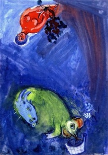 M. Chagall, Esquisse pour L'Air du temps, 1942, coll. particulière, ©ADAGP.