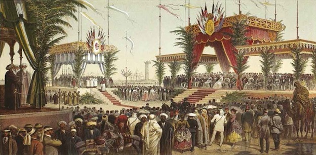 Inauguration du Canal de Suez. Tribune des Souverains © Souvenir de Ferdinand de Lesseps et du Canal de Suez / Lebas Photographie Paris
