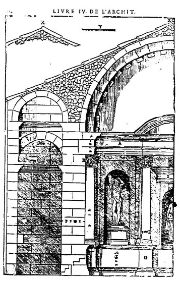 Temple de Diane, croquis de Palladio lors de son séjour à Nîmes