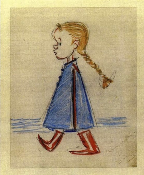 Francesca Fellini. Dessin de Federico Fellini Francesca Fellini. Dessin de Federico Fellini